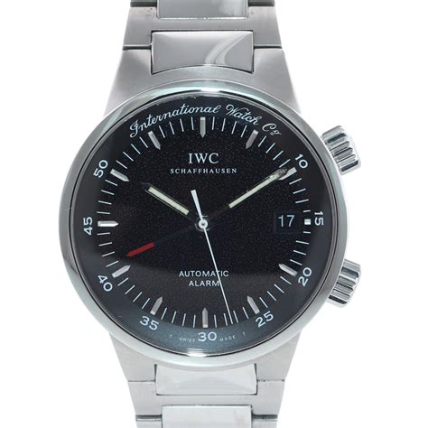 IWC GST Automatic Alarm Black 39mm Stainless Date Watch 